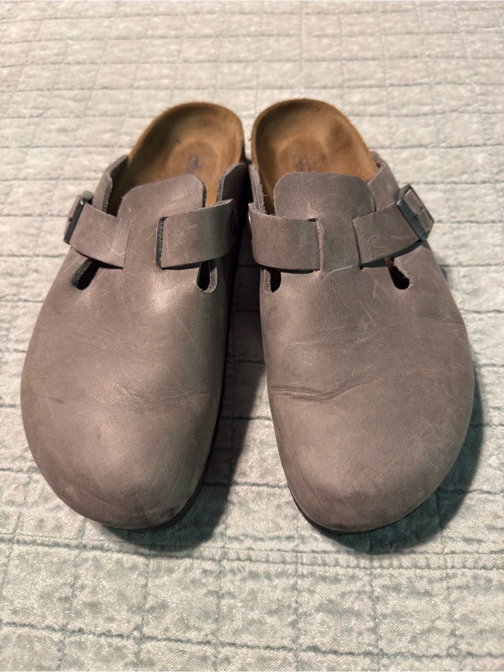 Birkenstock Women's Boston Slip-On Clogs in Gray/Taupe 39